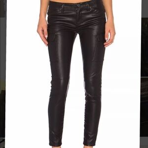 Blank NYC Womens Black Vegan Leather Cargo Skinnies in Hiberdating 27